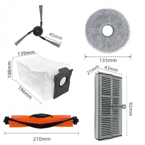 Pour le remplacement de l'aspirateur robot Dreame X40 Pro / X40 Ultra, spécifications : chiffon SH9106772-05